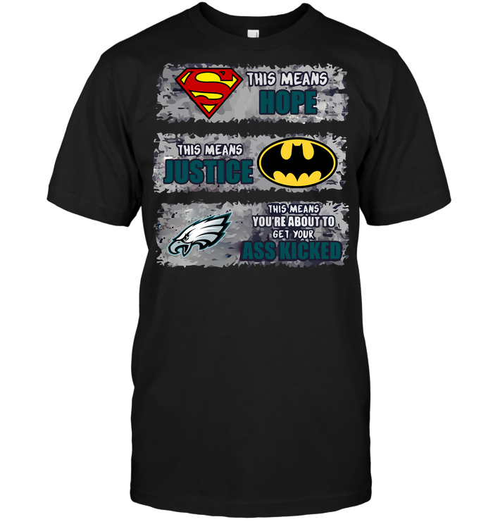 Philadelphia Eagles "superman, Batman & Eagles" T-Shirt Philadelphia Eagles "superman, Batman & Eagles" T-Shirt